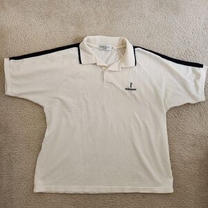 Vintage Yves Saint Laurent White Polo with Black Accents, 100% Cotton